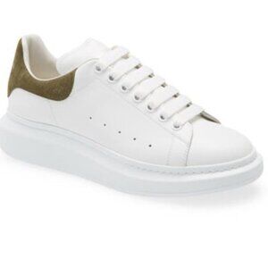 Alexander McQueen Oversized Sneakers with Croc-Embossed Suede Heel Tab